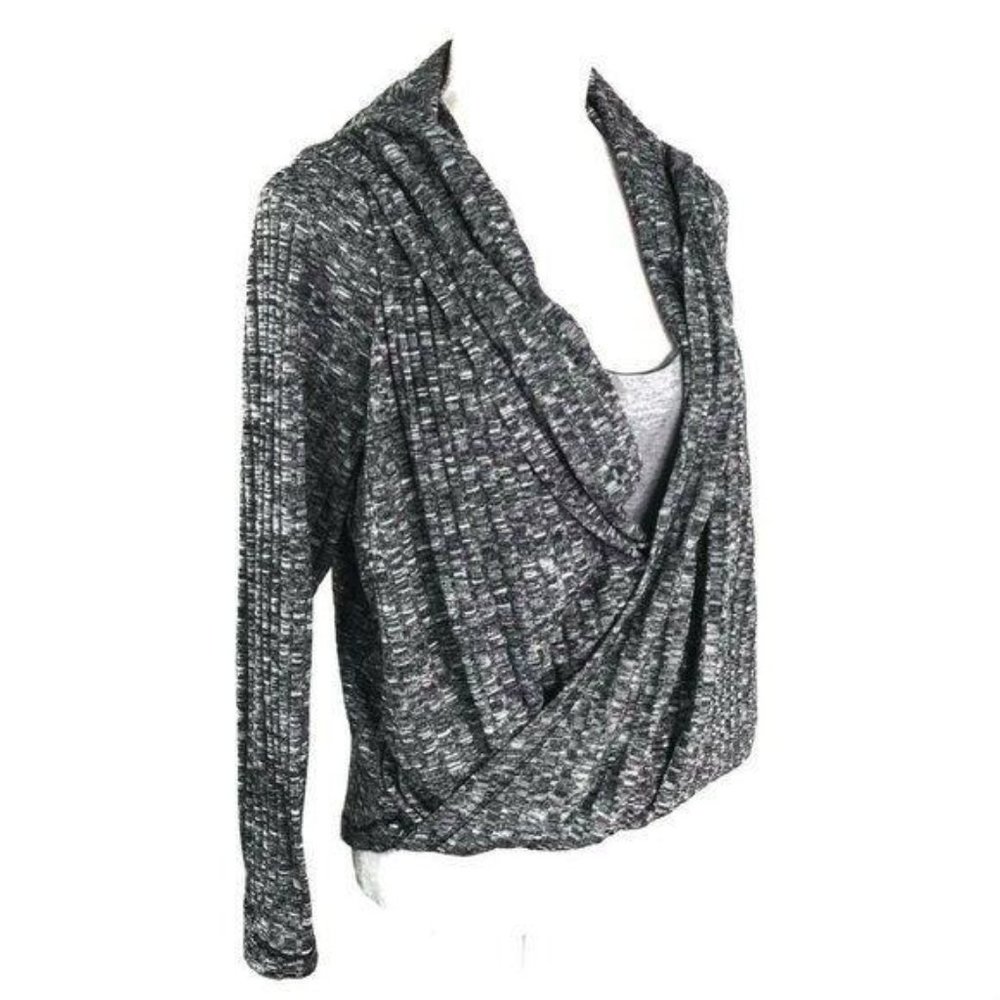 Juicy Couture Gray Hooded Faux Wrap Sweater - Picture 5 of 11